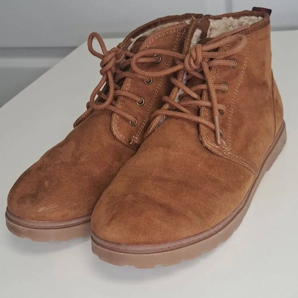 Girl's Tan Suede lined Ankle Boots